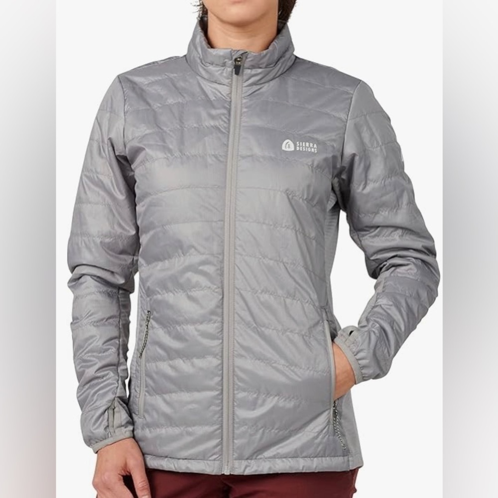 Sierra Designs Primaloft Running Hiking Lightweight Full Zip Jacket Grey Size-XL